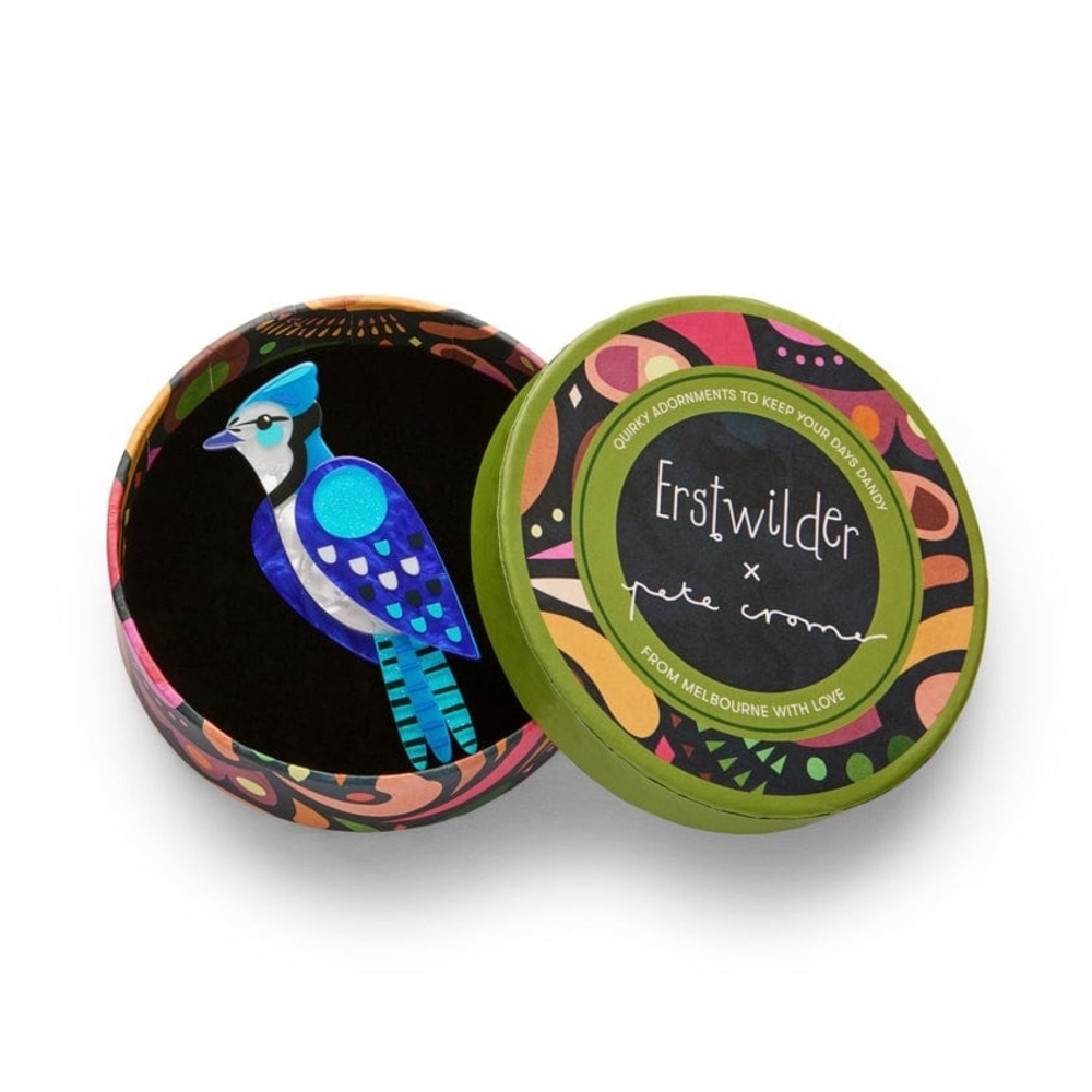 ❤️SOLD❤️The Boisterous Blue Jay Brooch Erstwilder Pete Cromer
